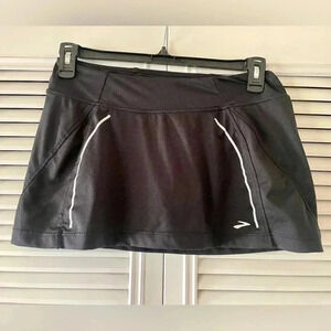 Brooks Women’s PR Mesh Skort Black & White w/Waist Pocket SZ M